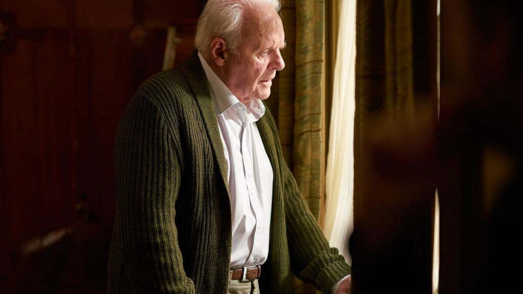 The Father (2020) filminde Anthony Hopkins ve Olivia Colman