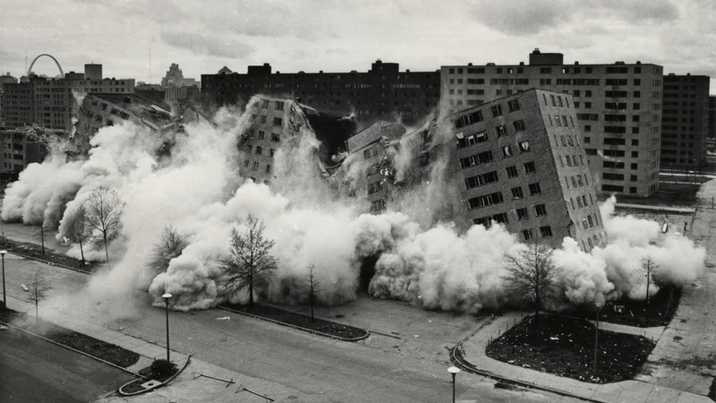 The Pruitt-Igoe Myth belgeselinde St. Louis toplu konut blokları